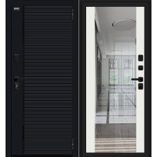 Металлическая входная дверь Лайнер-3 Total Black/Off-white