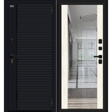 Металлическая входная дверь Лайнер-3 Total Black/Nordic Oak