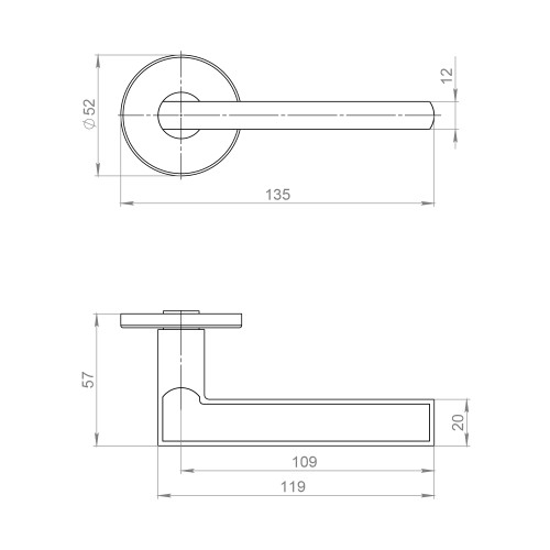 Ручка раздельная R.JSR51.APOLO SN-3 матовый никель