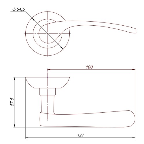 Ручка раздельная R.JR54.RODEO (RODEO JR) SN/CP-3 матовый никель/хром