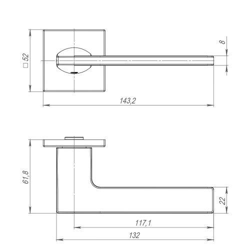 Ручка раздельная K.ARC.Q52.MAIN SN-3 мат.никель