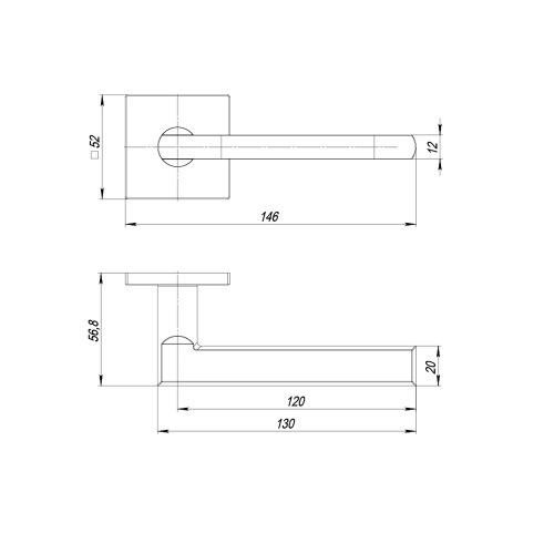 Ручка раздельная K.ARC.Q52.PLUTON SN-3 матовый никель