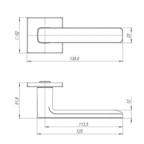 Ручка раздельная K.ARC.Q52.VIVA GR-23 графит