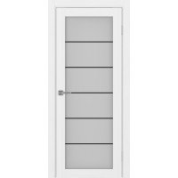 Турин 501АСС.2, цвет Белый лёд, молдинг алюм.чёрный, стекло Мателюкс, размер 80*200 см.