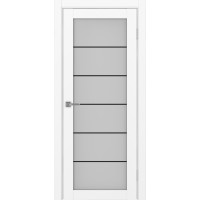 Турин 501АСС.2, цвет Белый снежный молдинг алюм.чёрн стекло Мателюкс, размер 80*200 см.