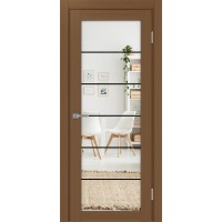 Турин 501АСС.2, цвет Орех NL молдинг алюм.чёрн стекло Зеркало/Зеркало, размер 80*200 см.