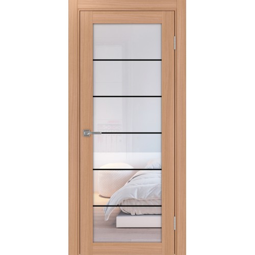 Турин_501АСС.2, цвет Ясень тёмный молдинг алюм.чёрн стекло Прозрачное, размер 80*200 см.