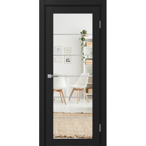 Турин 501АСС.2, цвет Антрацит молдинг алюм.хром стекло Зеркало/Зеркало, размер 80*200 см.