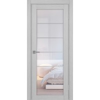 Турин 501АСС.2, цвет Дуб Серый FL, молдинг алюм.хром стекло Прозрачное, размер 80*200 см.