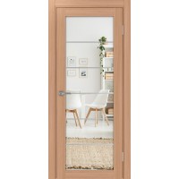 Турин_501АСС.2, цвет Ясень тёмный молдинг алюм.хром стекло Зеркало/Зеркало, размер 80*200 см.