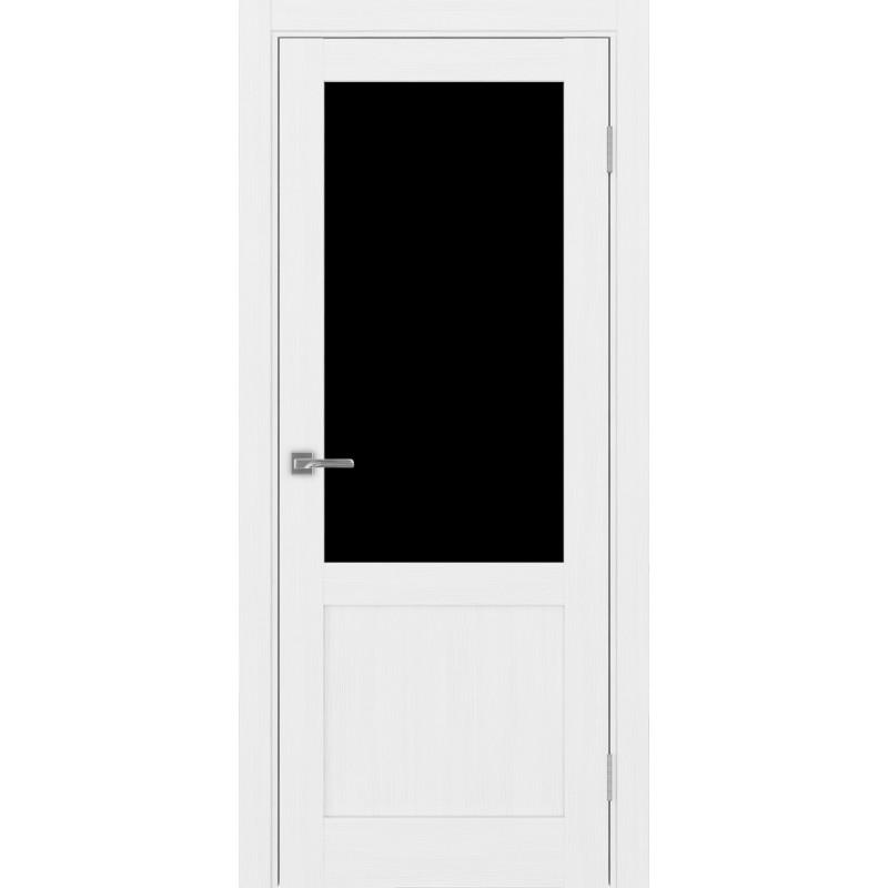 Межкомнатная дверь Турин 502.21, цвет белый лёд, заполнение LACчерный, размер 200*45 см.