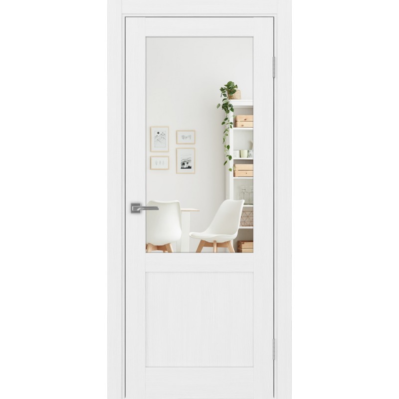 Межкомнатная дверь Турин 502.21, цвет белый лёд, заполнение Зеркало/Зеркало, размер 200*80 см.