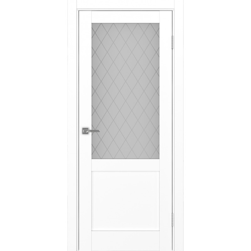 Межкомнатная дверь Турин 502.21, цвет белый снежный, заполнение Кристалл бесцветное, размер 200*80 см.