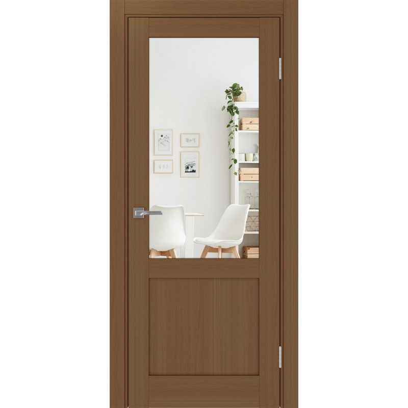 Межкомнатная дверь Турин 502.21, цвет орех NL, заполнение Зеркало/Зеркало, размер 200*80 см.