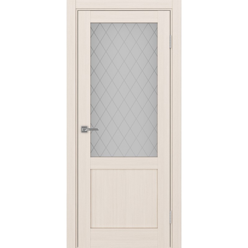 Межкомнатная дверь Турин 502.21, цвет Ясень перламутровый Кристалл б.цв, размер 80*200 см.