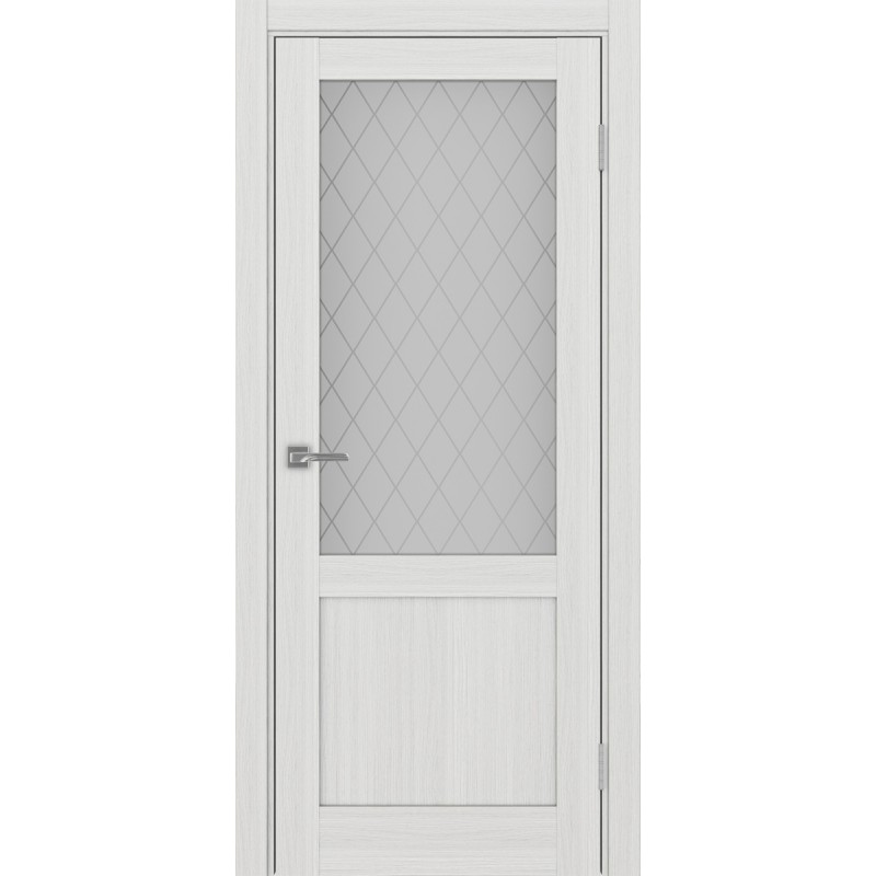 Межкомнатная дверь Турин 502.21, цвет Ясень серебристый Кристалл б.цв, размер 80*200 см.