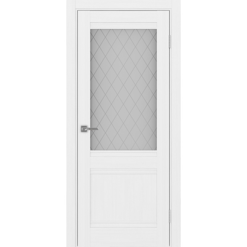 Межкомнатная дверь Турин 502U.21, цвет Белый лёд, Кристалл б.цвразмер 80*200 см.