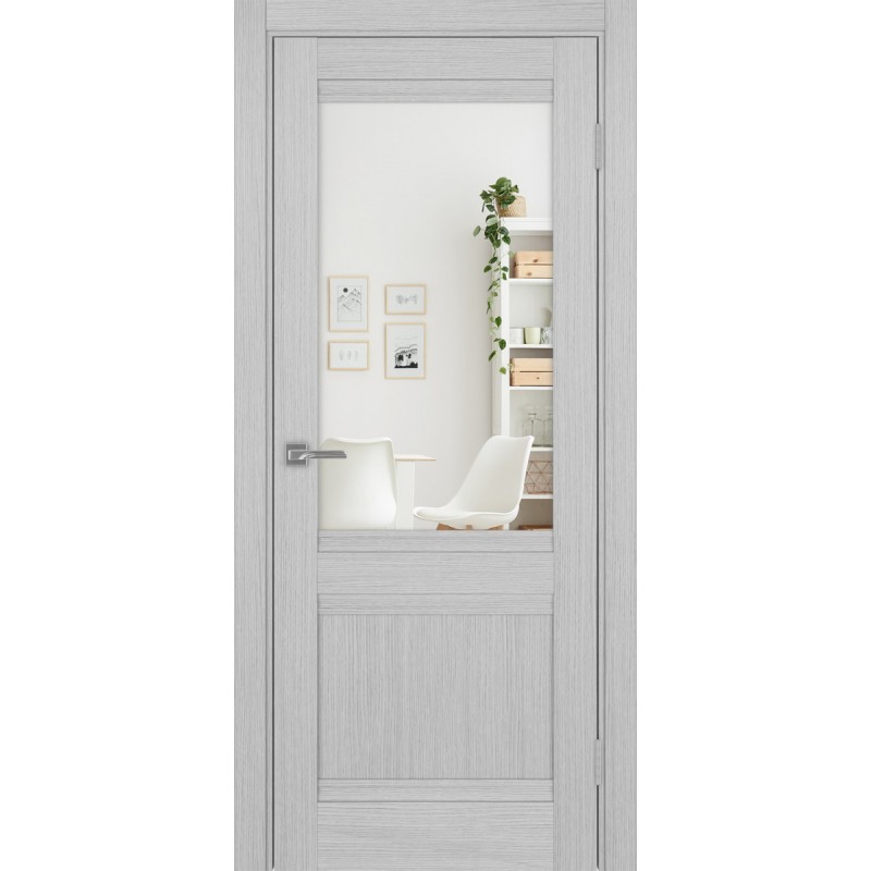 Межкомнатная дверь Турин 502U.21, цвет дуб серый FL, заполнение Зеркало/Зеркало, размер 200*80 см.