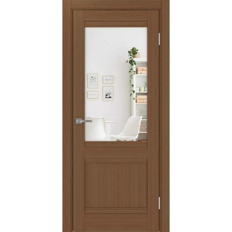 Межкомнатная дверь Турин 502U.21, цвет орех NL, заполнение Зеркало/Зеркало, размер 200*80 см.