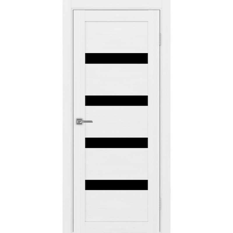 Межкомнатная дверь Турин 505.12, цвет белый лёд, заполнение LACчерный, размер 200*80 см.