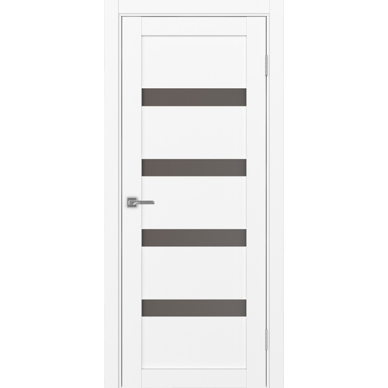 Межкомнатная дверь Турин 505.12, цвет белый снежный, заполнение Бронза матовое, размер 200*80 см.