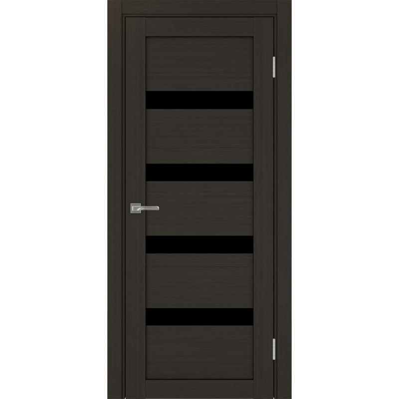 Межкомнатная дверь Турин 505.12, цвет венге FL, заполнение LACчерный, размер 200*80 см.