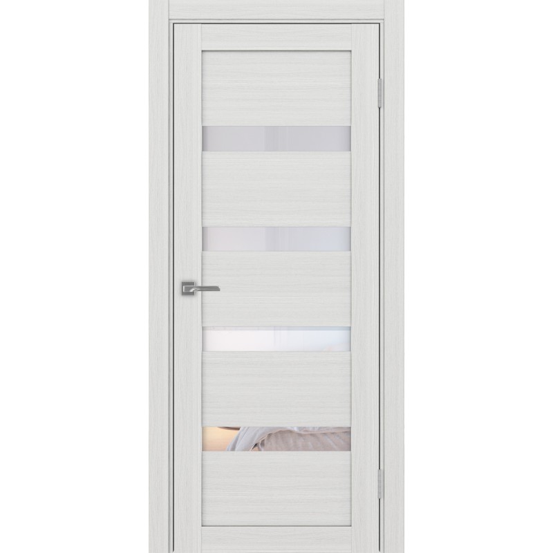 Межкомнатная дверь Турин 505.12, цвет ясень серебристый, заполнение Прозрачное, размер 200*80 см.