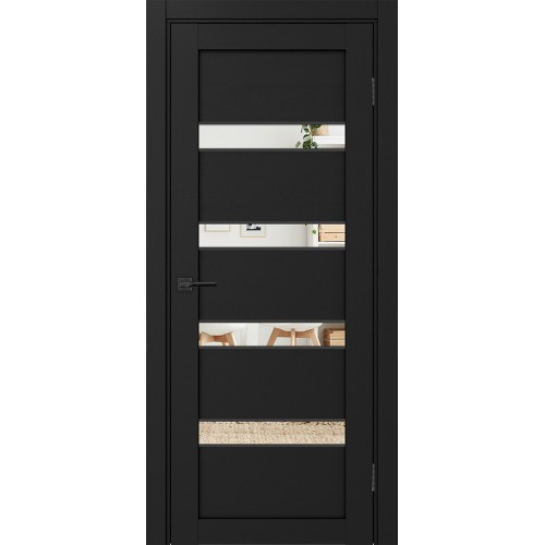 Турин 505AПC.12, цвет Антрацит молдинг алюм.чёрн стекло Зеркало, размер 80*200 см.