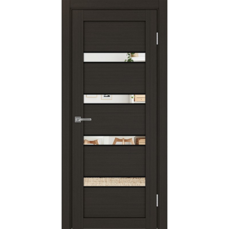 Межкомнатная дверь Турин 505.12 АПС молдинг SB, цвет венге FL, заполнение Зеркало, размер 200*80 см.