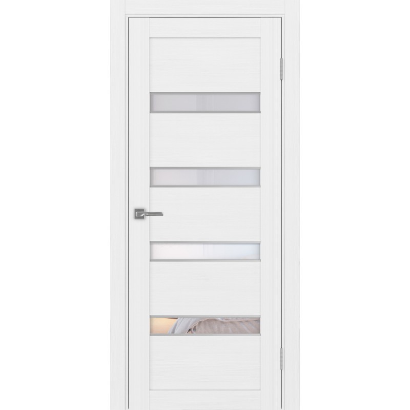 Межкомнатная дверь Турин 505.12 АПС молдинг SC, цвет белый лёд, заполнение Прозрачное, размер 200*80 см.