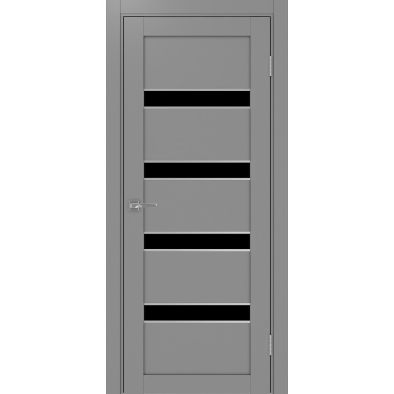 Межкомнатная дверь Турин 505.12 АПС молдинг SC, цвет серый, заполнение LACчерный, размер 200*80 см.