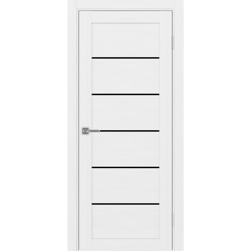 Межкомнатная дверь Турин 506.12, цвет белый лёд, заполнение LACчерный, размер 200*80 см.