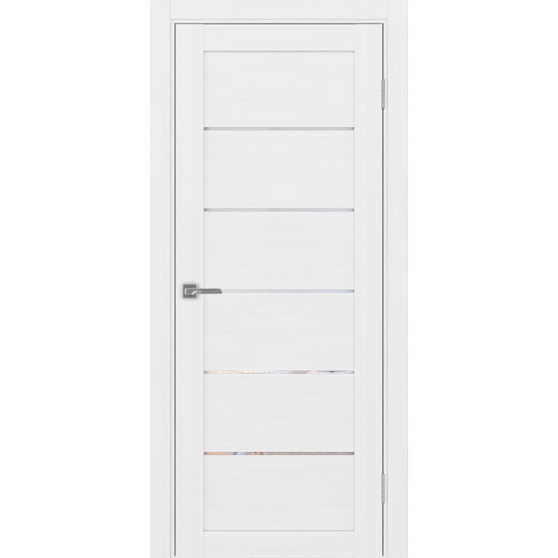 Межкомнатная дверь Турин 506.12, цвет белый лёд, заполнение Прозрачное, размер 200*80 см.