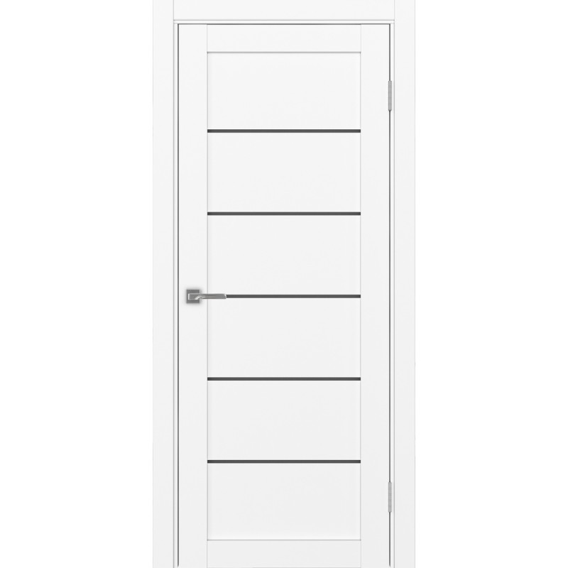 Межкомнатная дверь Турин 506.12, цвет белый снежный, заполнение Графит матовое, размер 200*80 см.