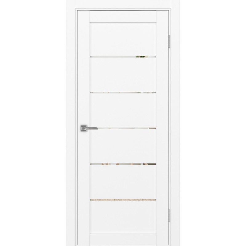 Межкомнатная дверь Турин 506.12, цвет белый снежный, заполнение Зеркало, размер 200*80 см.