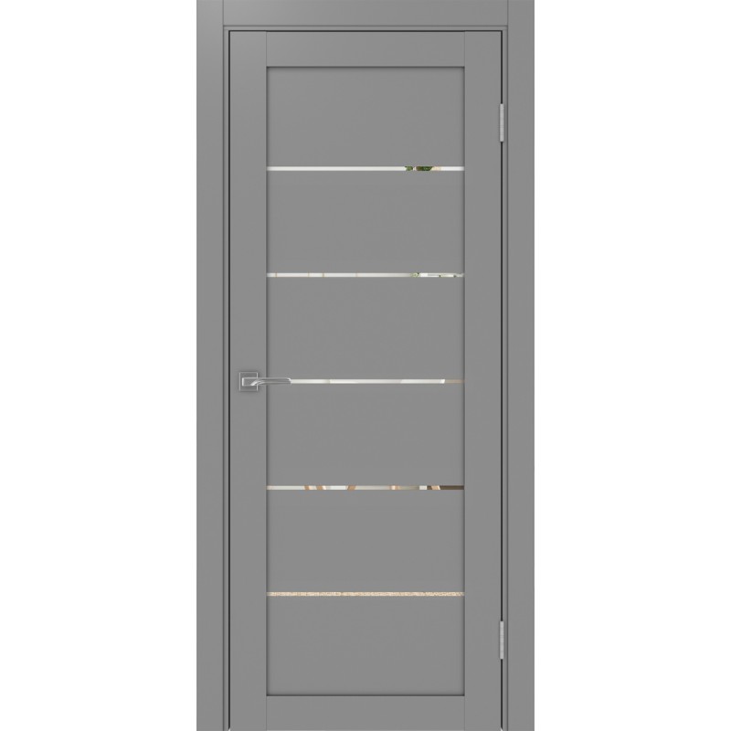 Межкомнатная дверь Турин 506.12, цвет серый, заполнение Зеркало, размер 200*80 см.