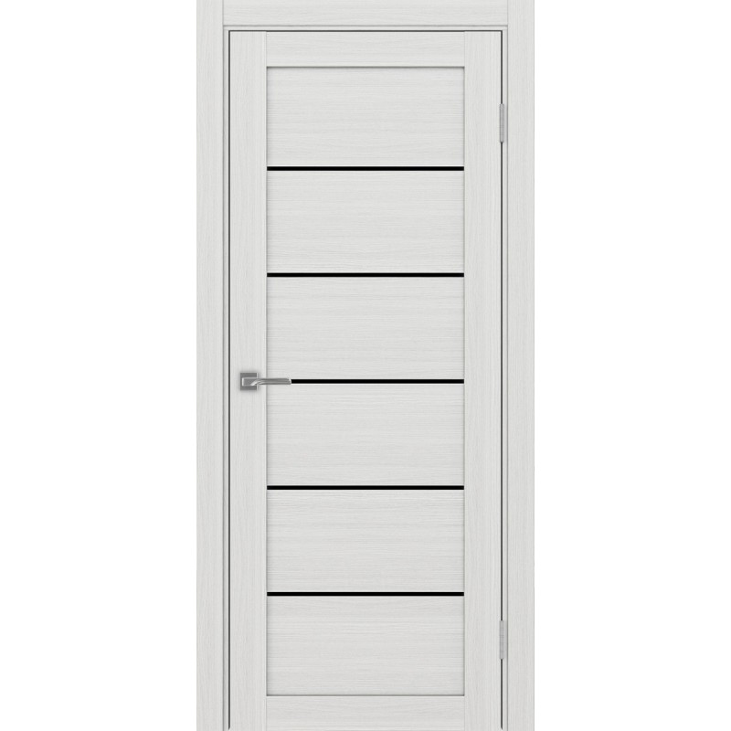 Межкомнатная дверь Турин 506.12, цвет ясень серебристый, заполнение LACчерный, размер 200*80 см.