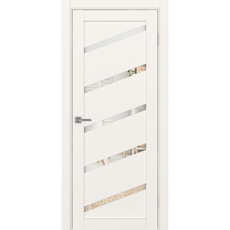 Межкомнатная дверь Турин 506У.112, цвет, бежевый, заполнение Зеркало, размер 200*70 см.