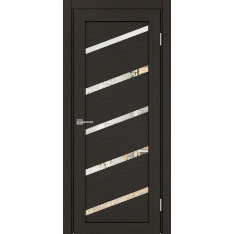 Межкомнатная дверь Турин 506У.112, цвет венге FL, заполнение Зеркало, размер 200*40 см.