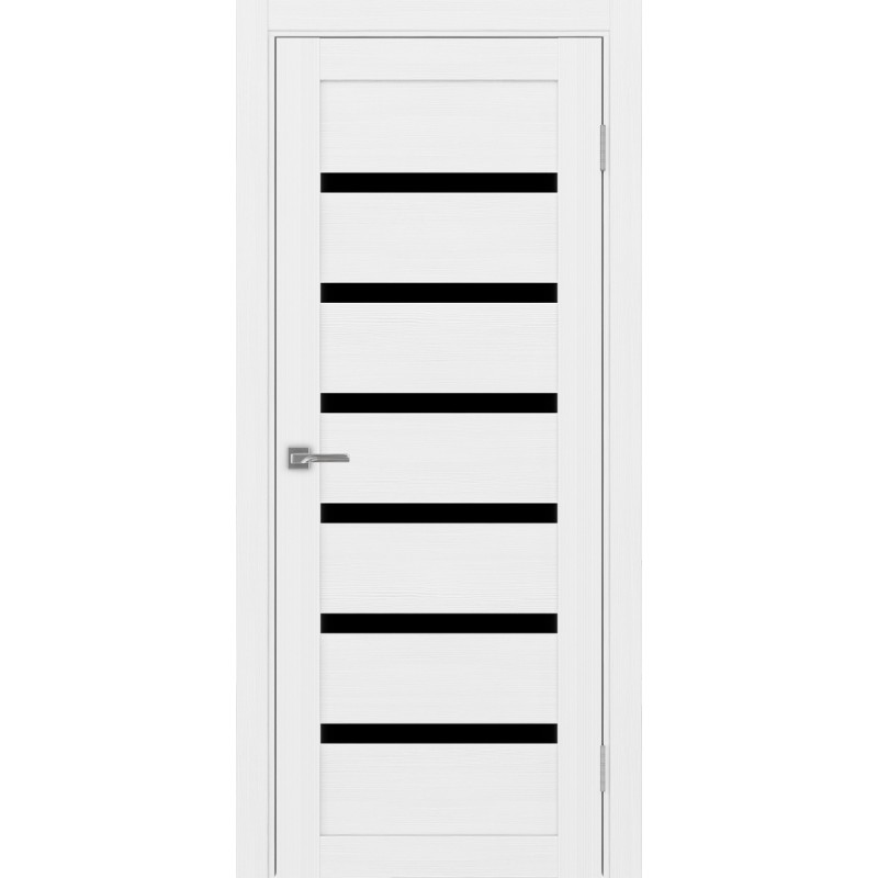 Межкомнатная дверь Турин 507.12, цвет белый лёд, заполнение LACчерный, размер 200*80 см.