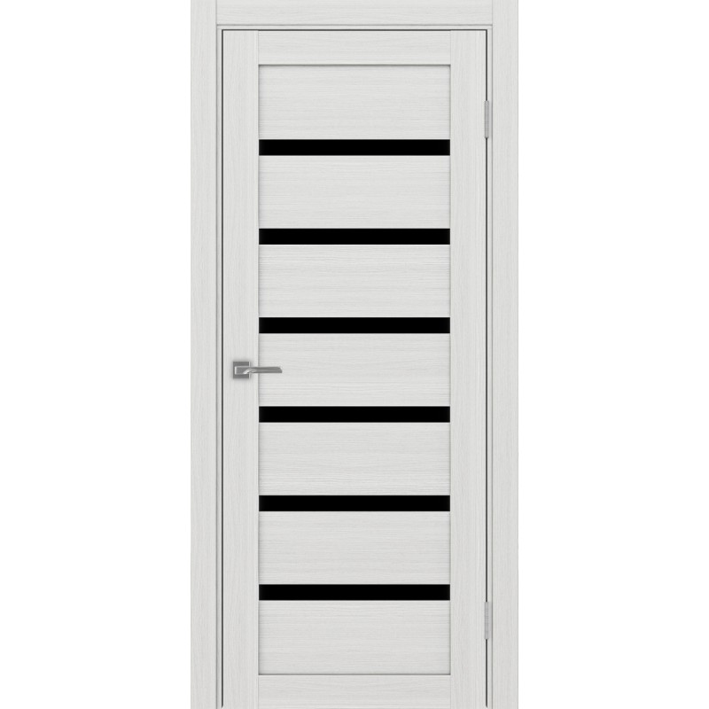 Межкомнатная дверь Турин 507.12, цвет ясень серебристый, заполнение LACчерный, размер 200*80 см.