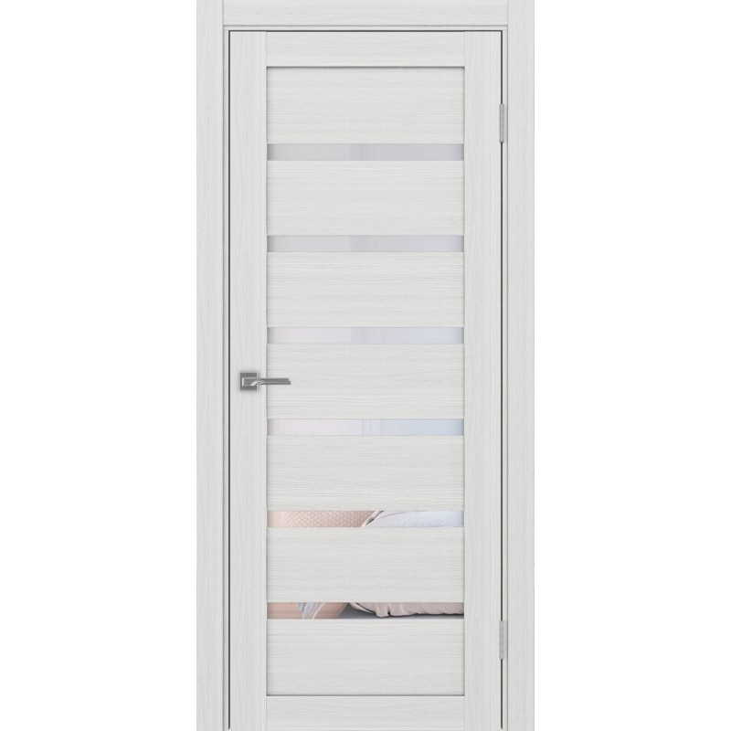 Межкомнатная дверь Турин 507.12, цвет ясень серебристый, заполнение Прозрачное, размер 200*80 см.