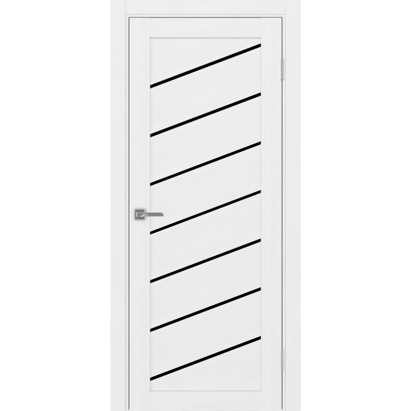 Межкомнатная дверь Турин 508У.112, цвет белый лёд, заполнение LACчерный, размер 200*80 см.