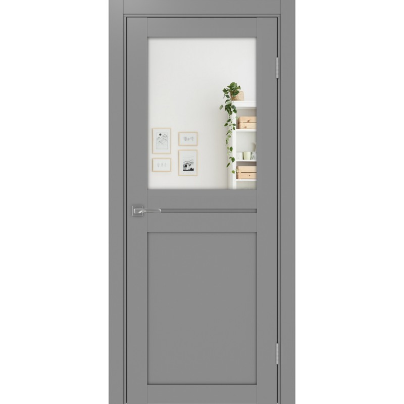 Межкомнатная дверь Турин 520.211, цвет серый, заполнение Зеркало/Зеркало, размер 200*80 см.