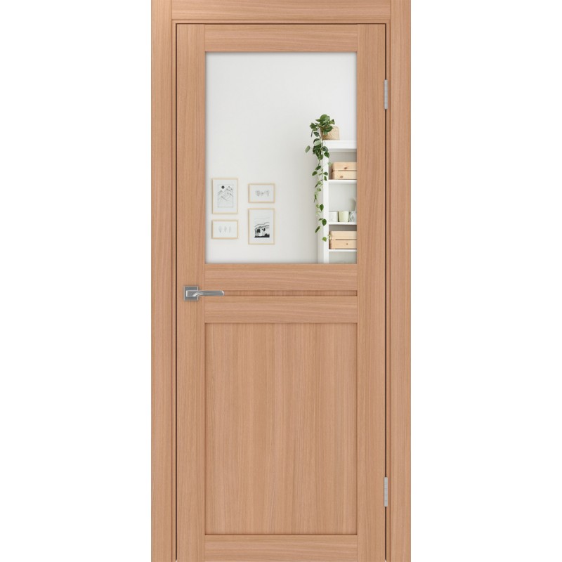 Межкомнатная дверь Турин 520.211, цвет ясень тёмный, заполнение Зеркало/Зеркало, размер 200*80 см.