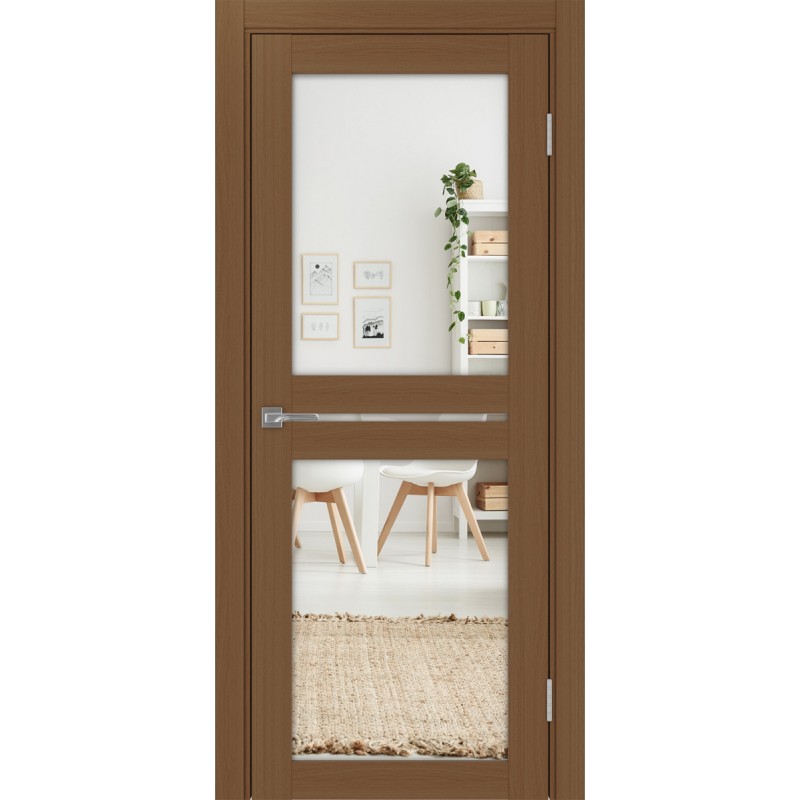 Межкомнатная дверь Турин 520.222, цвет орех NL, заполнение Зеркало/Зеркало, размер 200*80 см.