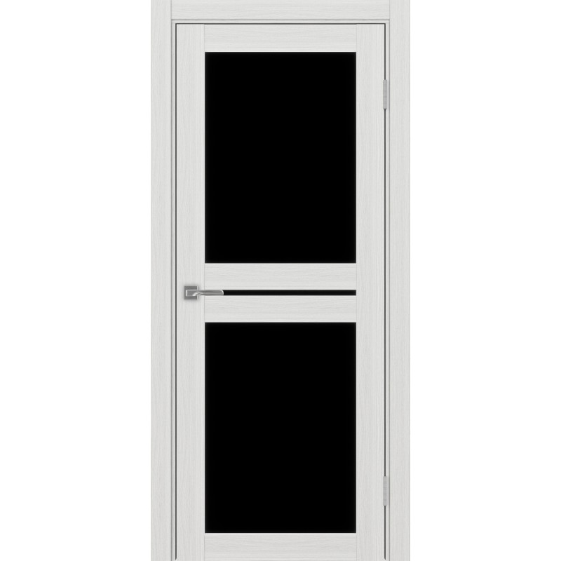 Межкомнатная дверь Турин 520.222, цвет ясень серебристый, заполнение LACчерный, размер 200*80 см.