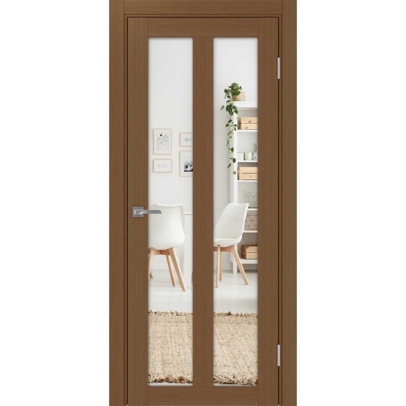 Межкомнатная дверь Турин 521.22, цвет орех NL, заполнение Зеркало/Зеркало, размер 200*80 см.