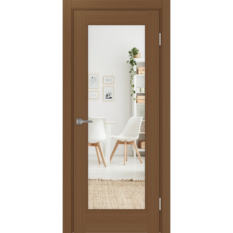 Межкомнатная дверь Турин Neo 501.2, цвет орех NL, заполнение Зеркало/Зеркало, размер 200*80 см.