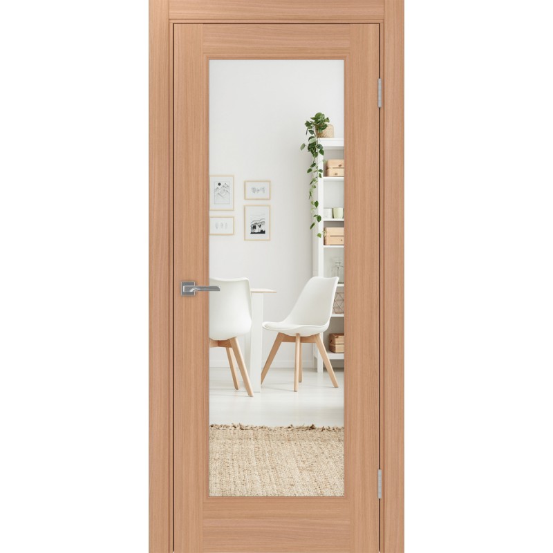 Межкомнатная дверь Турин Neo 501.2, цвет ясень тёмный, заполнение Зеркало/Зеркало, размер 200*60 см.